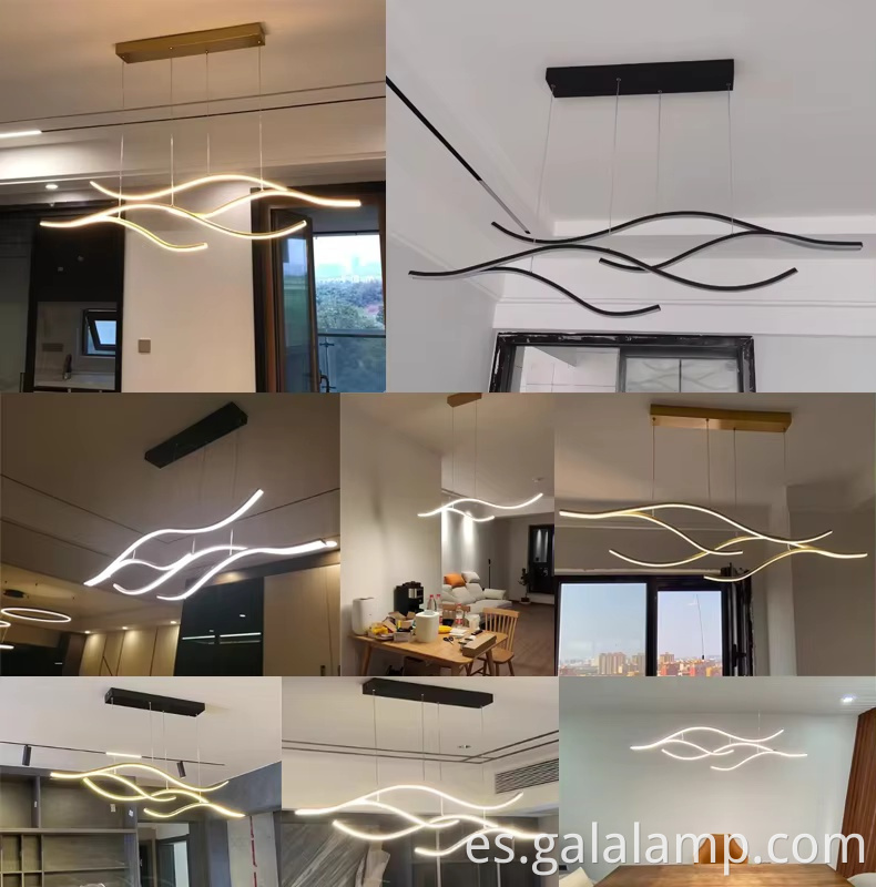 Luz colgante LED de onda moderna - Lámpara de araña de arte minimalista Modern Wave LED Pendant Light - Minimalist Art Chandelier